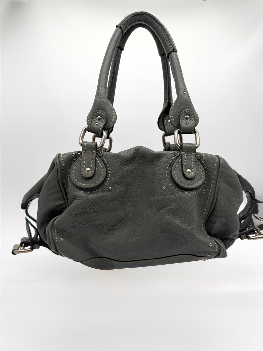 Chloe Paddington Gray Calfskin Leather Shoulder Bag - Picture 5 of 10